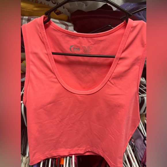 Zyia Neon Pink/Orange Cropped Tank - Picture 1 of 2